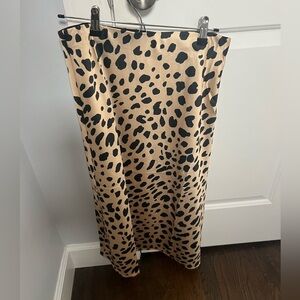 Midi printed silk skirt